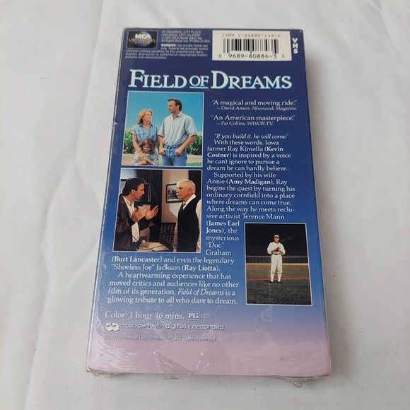 Field of Dreams VHS Sealed New Universal Watermark Kevin Costner Factory Sealed - Picture 3 of 7